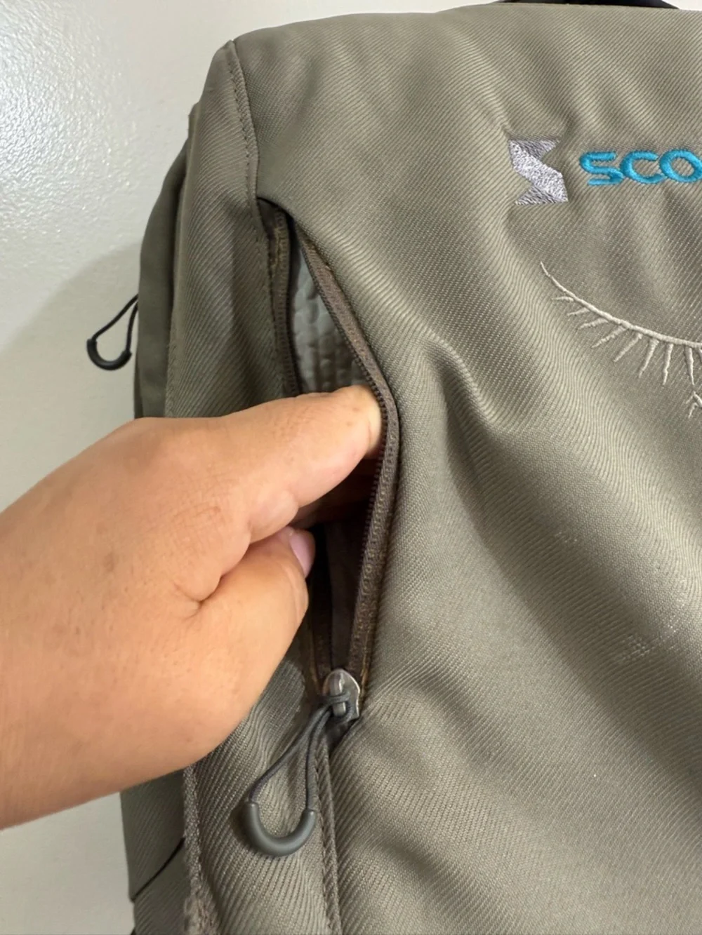 OSPREY Olive Green Backpack with Scopely Embroidery